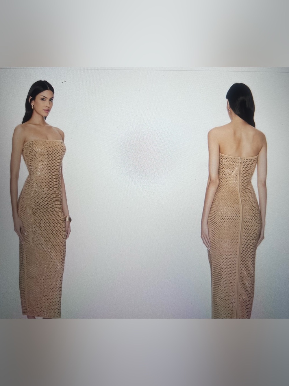 Retrofete Boa Strapless Crochet Maxi Dress